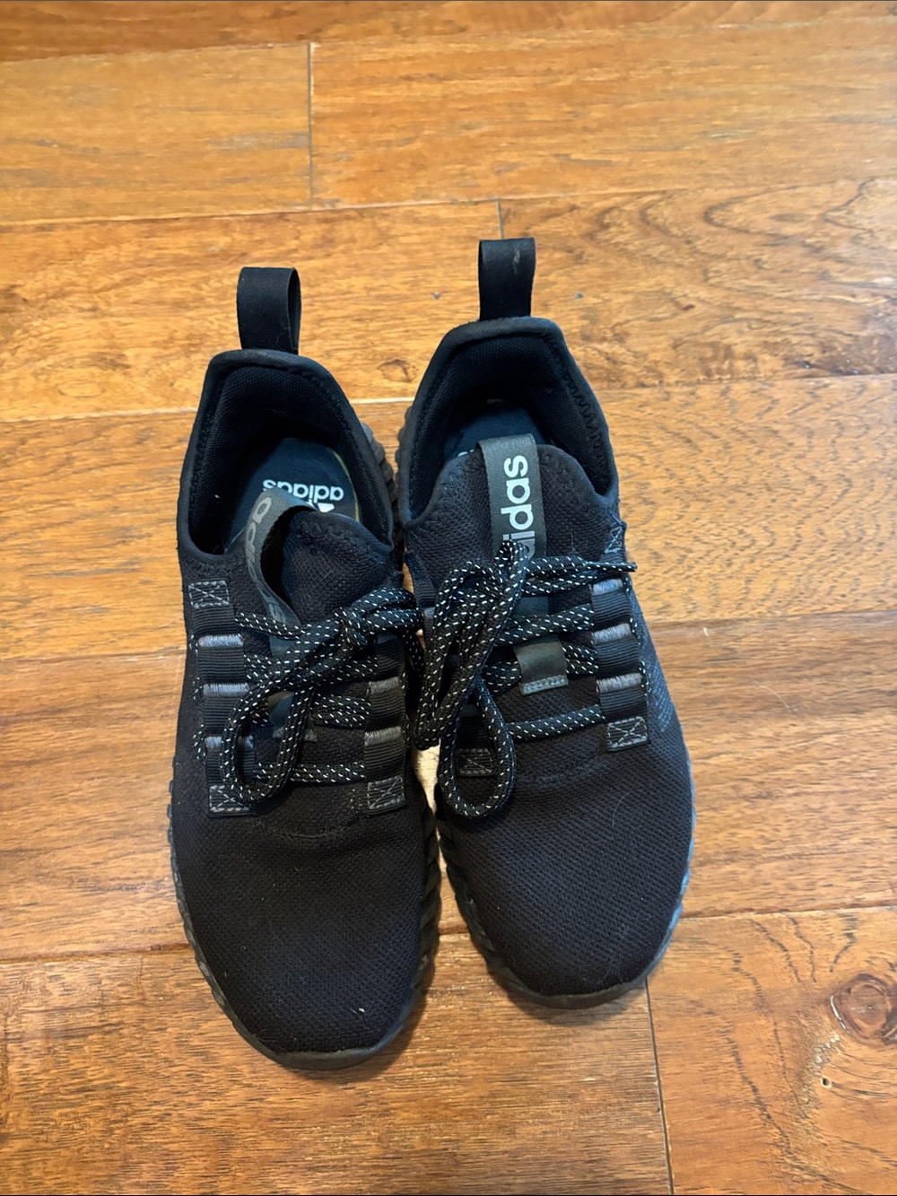 adidas Black women's 8 Lightweight Athletic Sneakers with Reflective Laces
